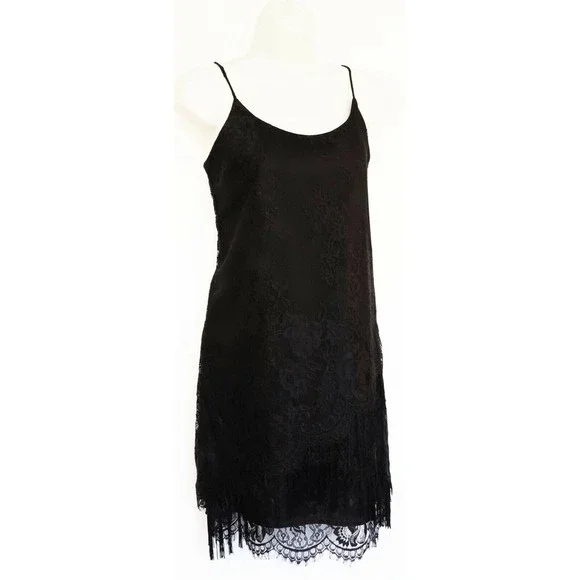 Sam Edelman | Dresses | Sam Edelman Womens Bohemian Rhapsody Lace Dress  Medium Fringe Flapper Black New | Poshmark